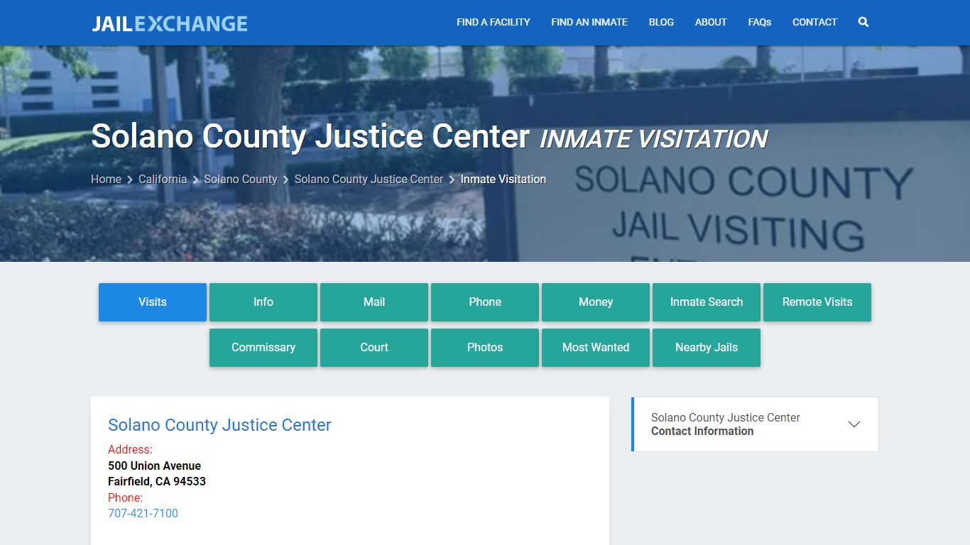 Inmate Visitation - Solano County Justice Center, CA - Jail Exchange